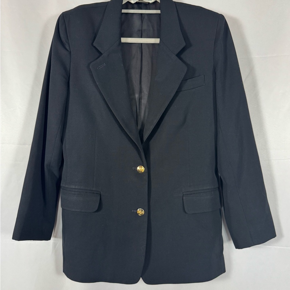 Austin Reed Blazer VTG Worsted Wool Single Breast Gold Buttons USA Boxy Office 6
